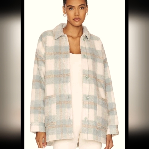 L* Space Womens Warm Seaside Shacket in Poolside & Cream S - Picture 1 of 13